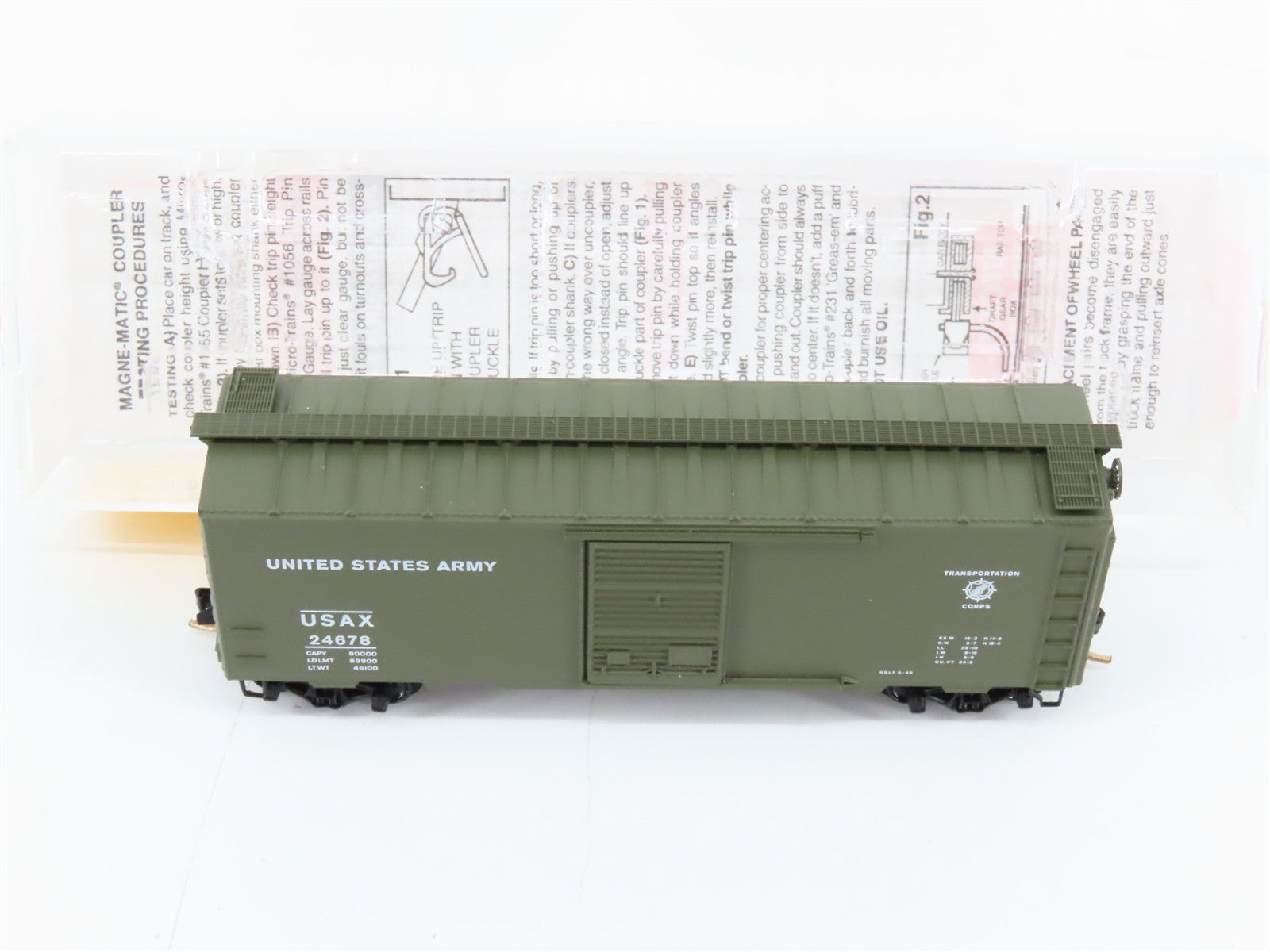 N Scale Micro-Trains MTL 20456 USAX United States Army 40' Box Car 24678 RTR