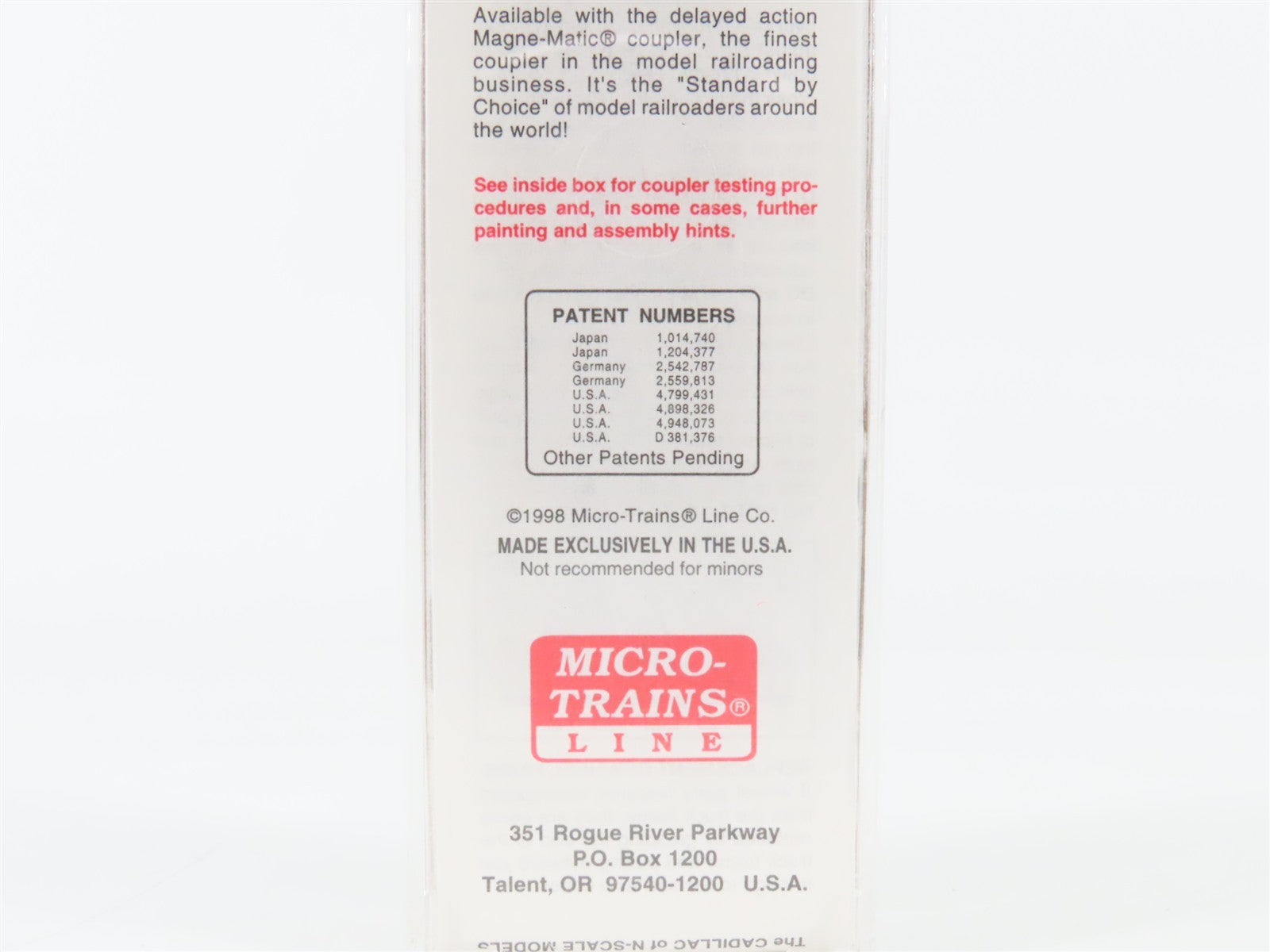 N Scale Micro-Trains MTL 20010 GTW Grand Trunk Western 40' Box Car 516771 RTR