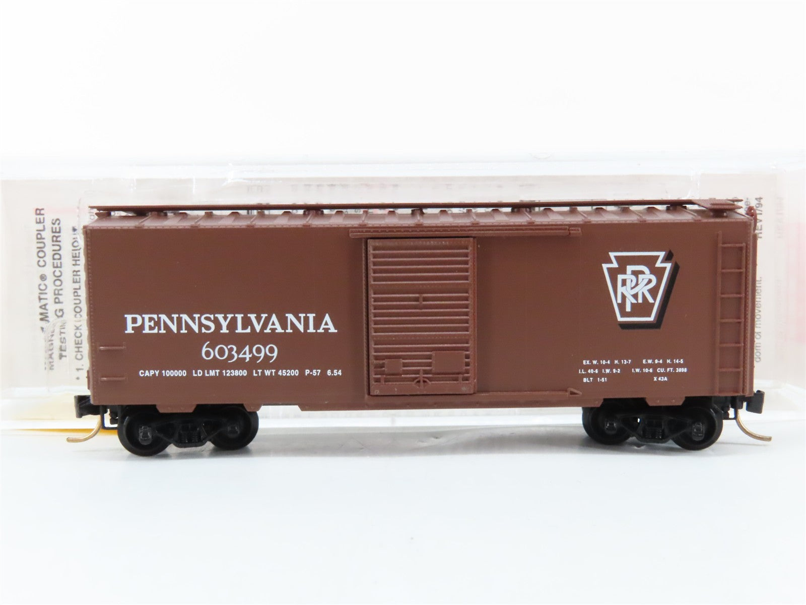 N Scale Micro-Trains MTL 20780/3 PRR Pennsylvania 40' Box Car 603499 RTR