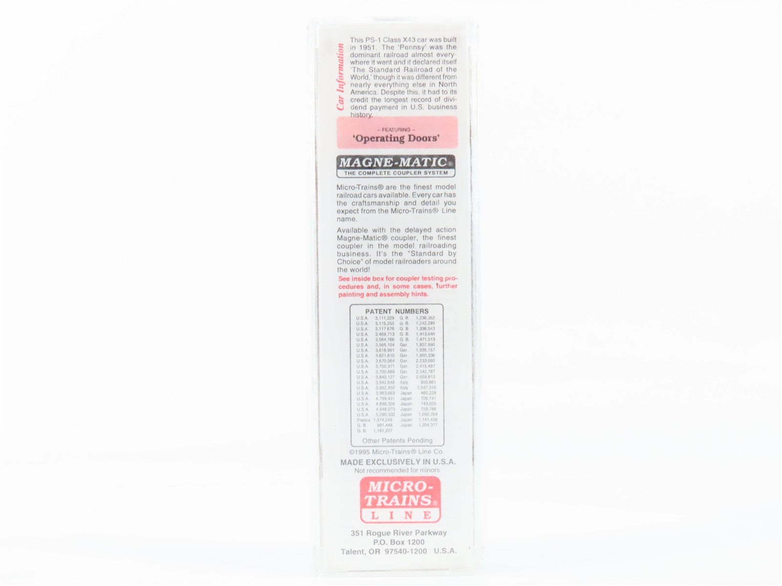 N Scale Micro-Trains MTL 20780/3 PRR Pennsylvania 40' Box Car 603499 RTR