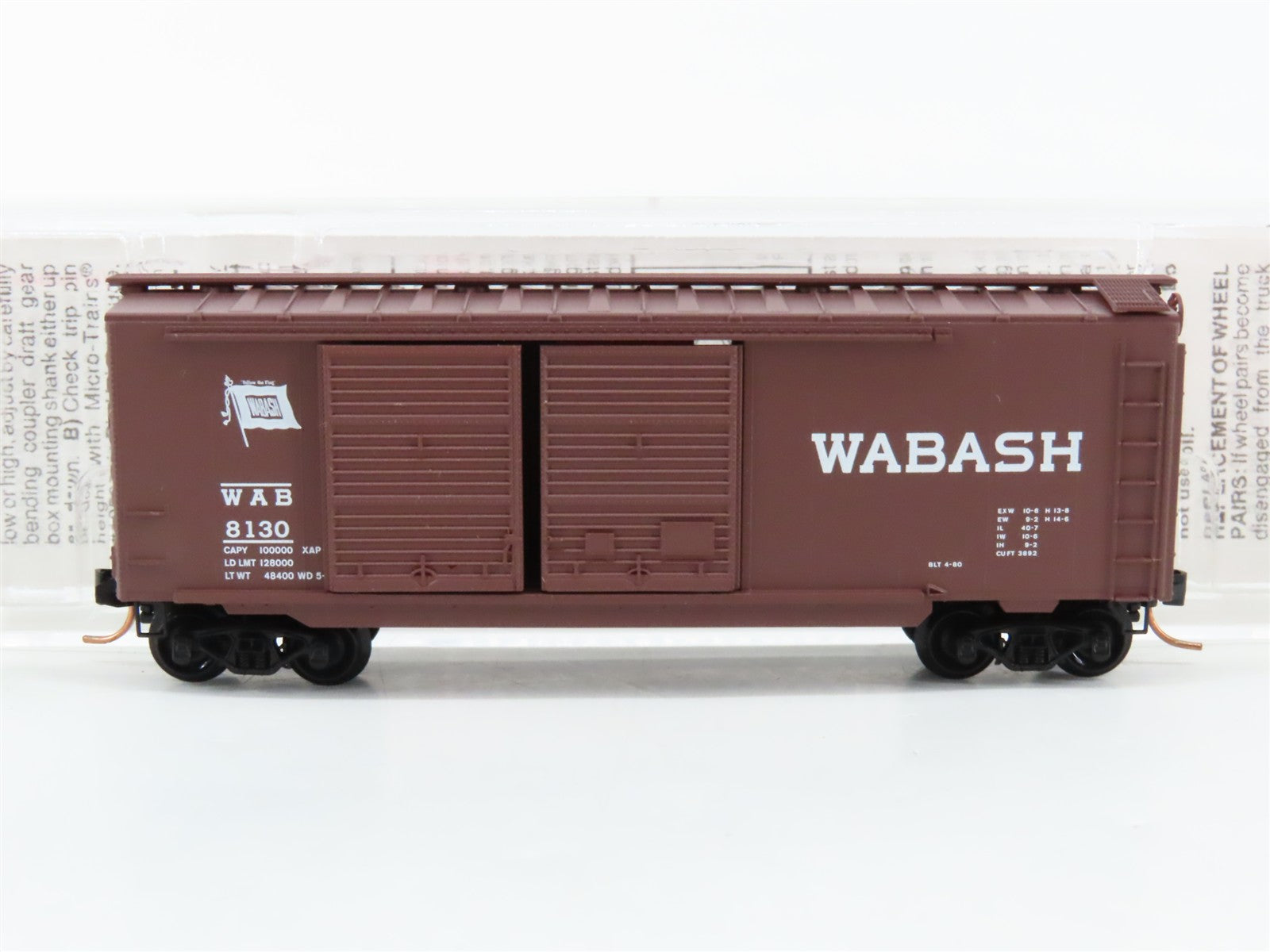 N Scale Micro-Trains MTL 23130 WAB Wabash 40' Double Door Box Car 8130 RTR