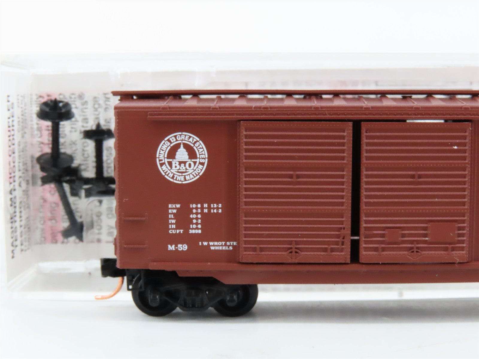 N Scale Micro-Trains MTL 23040 B&O Baltimore & Ohio 40' Box Car 298895 RTR