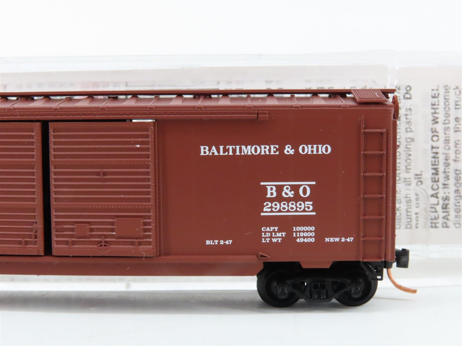 N Scale Micro-Trains MTL 23040 B&O Baltimore & Ohio 40' Box Car 298895 RTR
