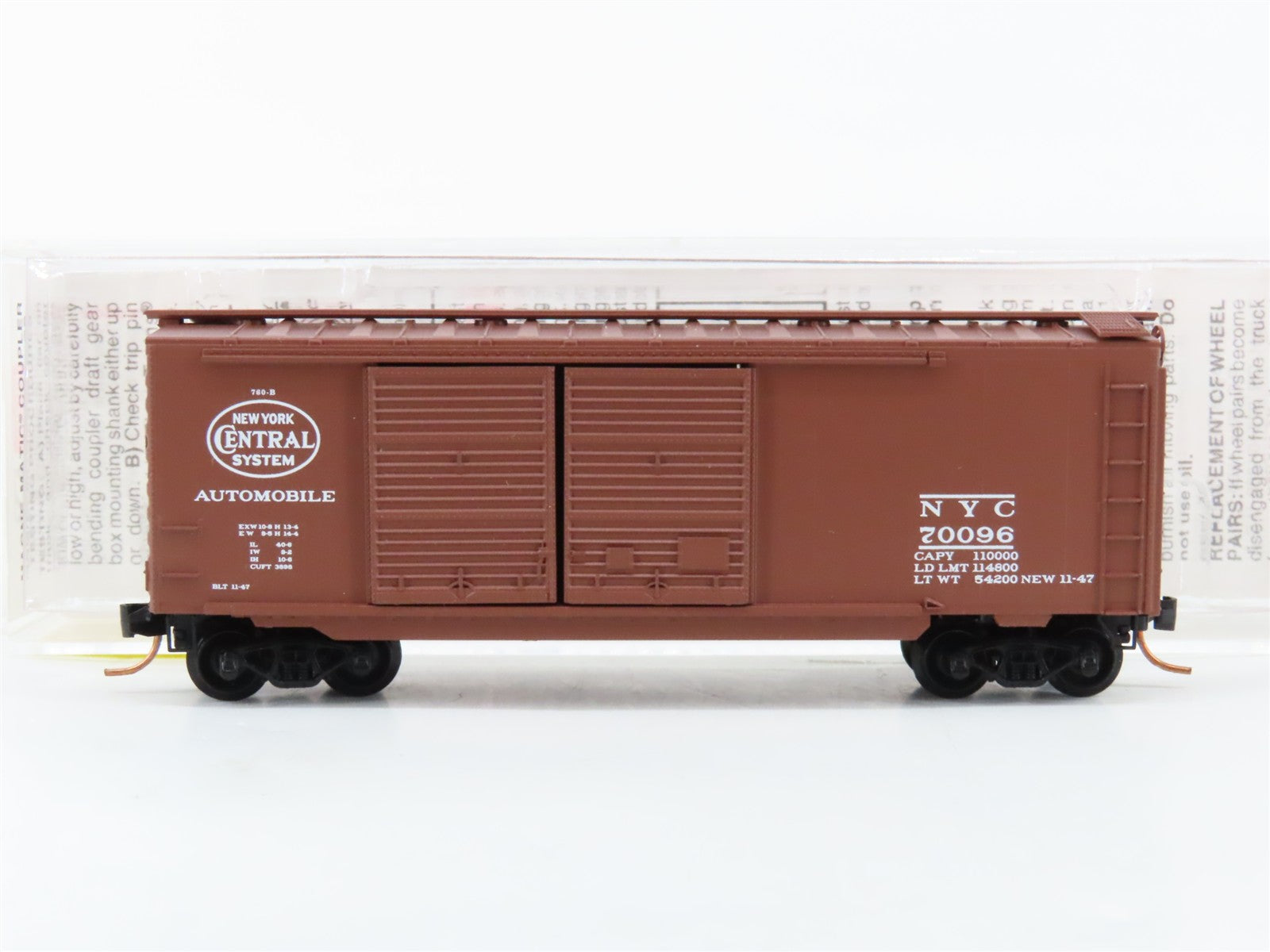 N Scale Micro-Trains MTL 23160 NYC New York Central 40' Box Car 70096 RTR