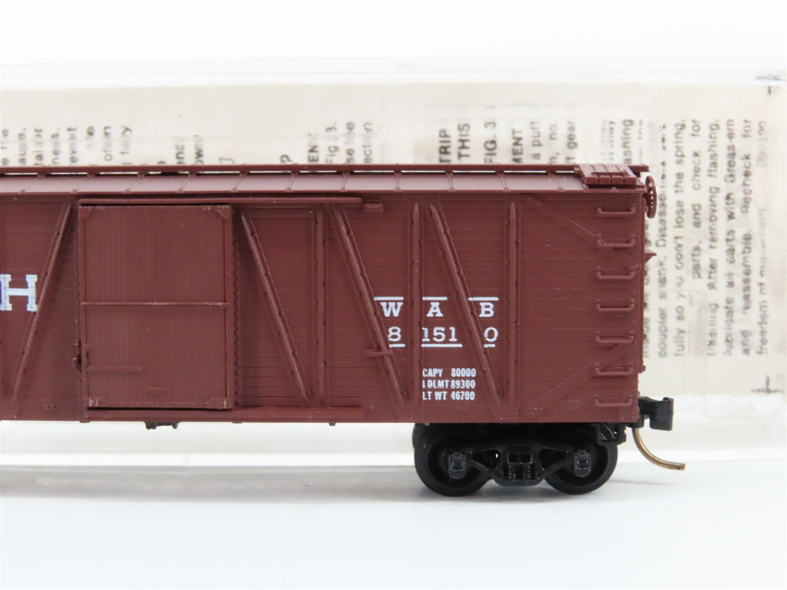 N Scale Micro-Trains MTL 28050 Wabash 40' Outside-Braced Single Door Box Car RTR