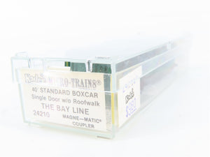 N Scale Micro-Trains MTL 24210 The Bay Line 40' Single Door Box Car RTR