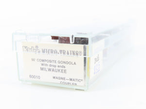 N Scale Micro-Trains MTL 60010 Milwaukee Road 50' Composite Gondola RTR