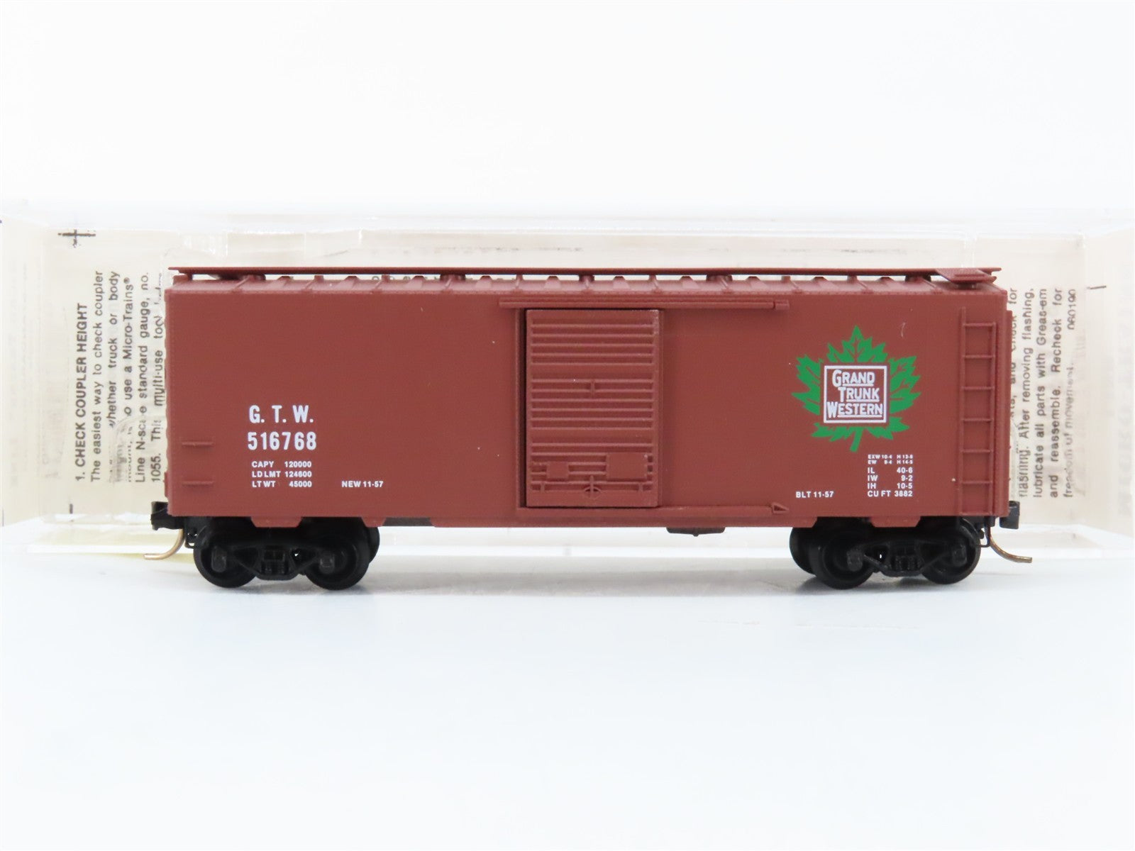 N Kadee Micro-Trains MTL 20010 GTW Grand Trunk Western 40' Box Car 516768 RTR
