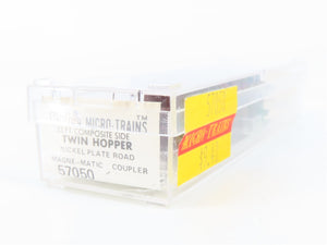 N Scale Micro-Trains MTL 57050 Nickel Plate Road 33' 2-Bay Twin Hopper RTR