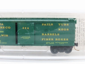 N Scale Micro-Trains MTL 42040 Menasha Wooden Ware Co. 40' Box Car 224 RTR