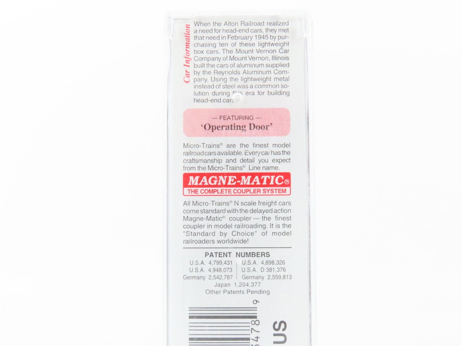 N Scale Micro-Trains MTL 20586 Alton Railroad 40' Single Door Box Car 1200 RTR