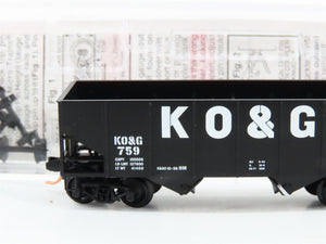 N Scale Micro-Trains MTL 56360 Kansas, Oklahoma and Gulf 33' 2-Bay Hopper RTR