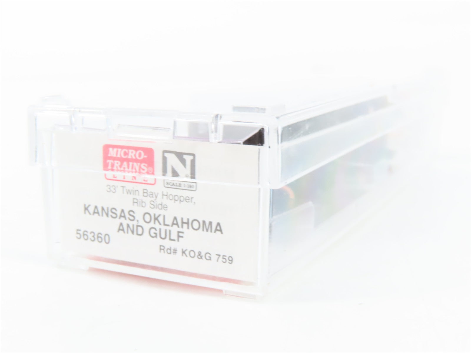 N Scale Micro-Trains MTL 56360 Kansas, Oklahoma and Gulf 33' 2-Bay Hopper RTR