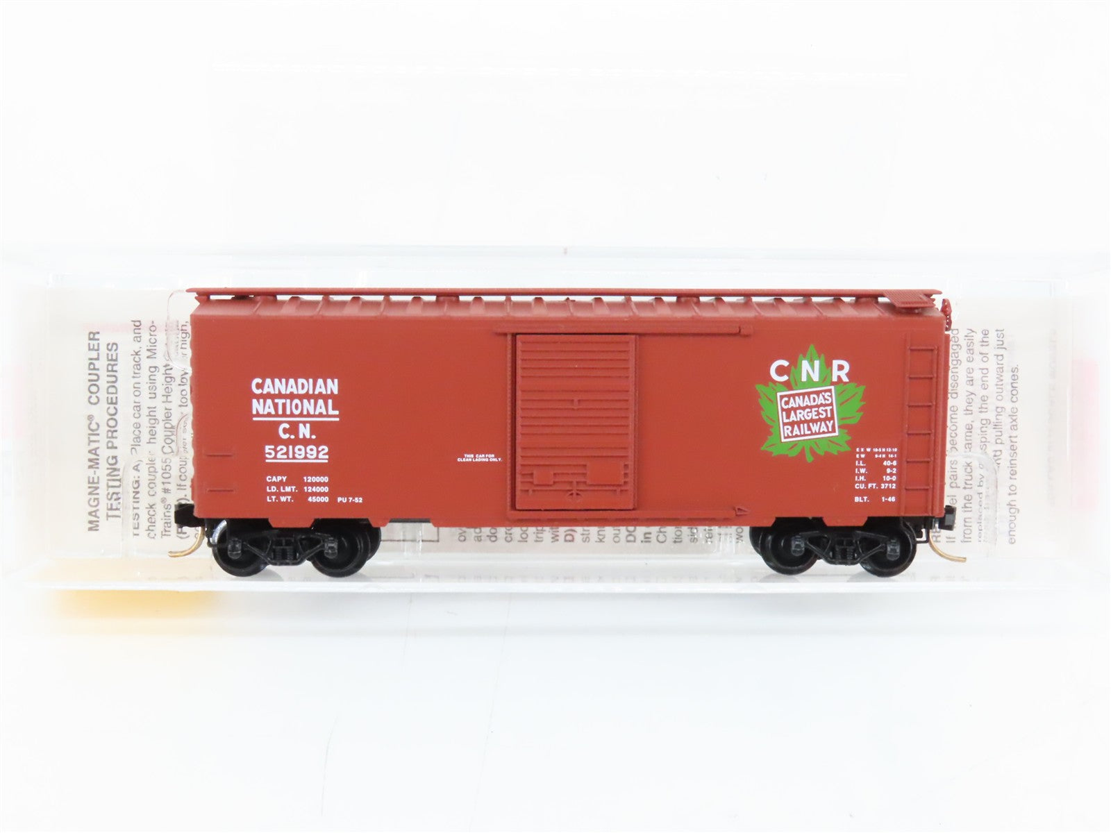 N Scale Micro-Trains MTL 20206 C.N. Canadian National 40' Box Car 521992 RTR