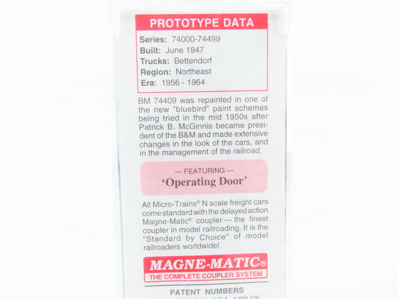 N Scale Micro-Trains MTL 20140 BM Boston & Maine 40' Box Car 74409 RTR