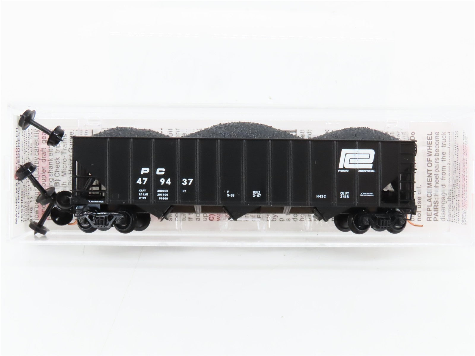 N Scale Micro-Trains MTL 108140 PC Penn Central 3-Bay Open Hopper 479437 RTR