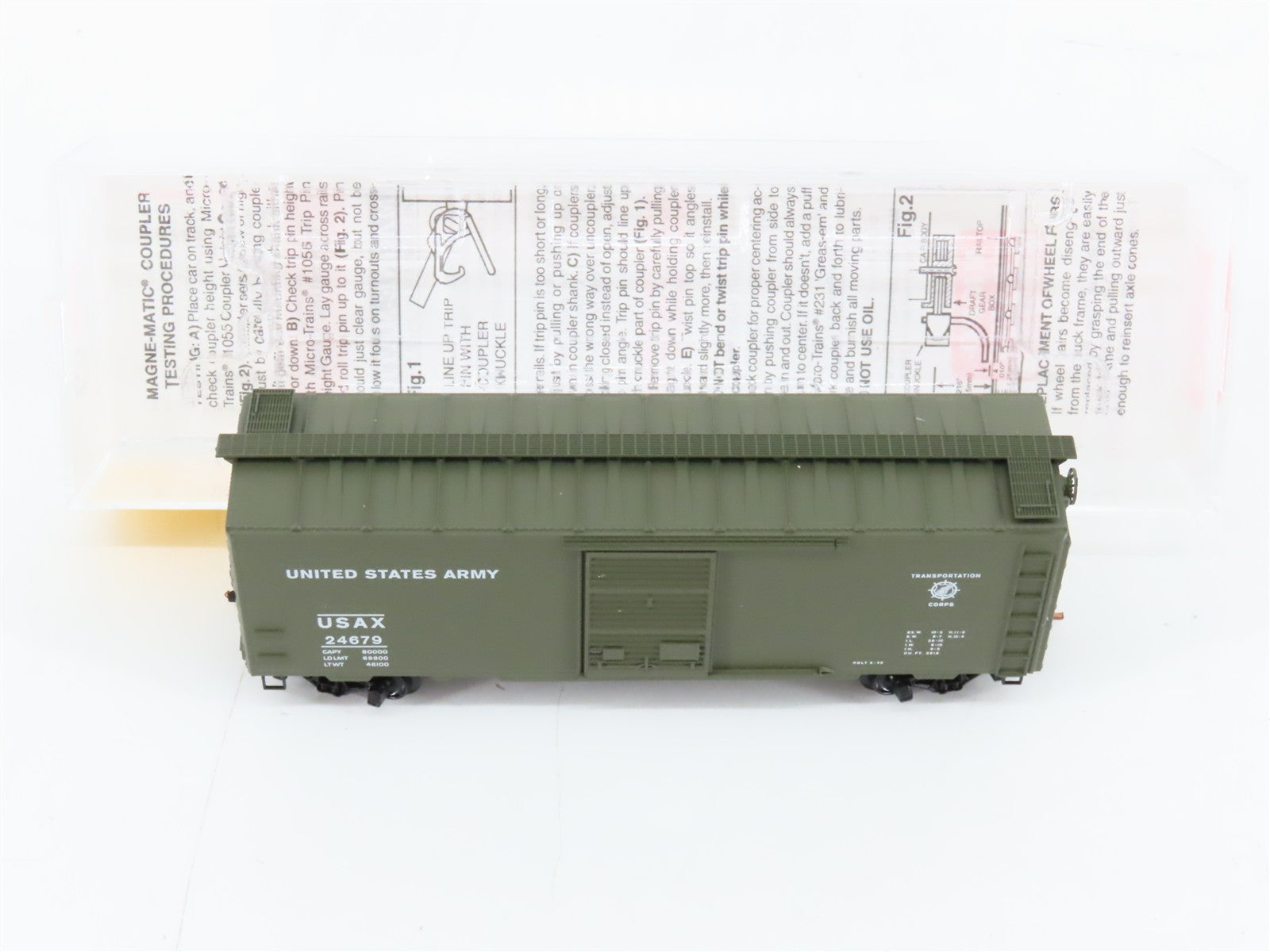 N Scale Micro-Trains MTL 20456 USAX United States Army 40' Box Car 24679 RTR
