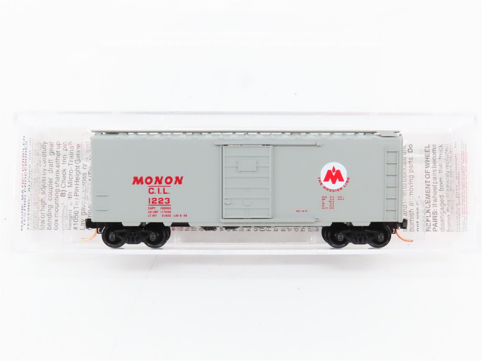 N Scale Micro-Trains MTL 20576 C.I.L. Monon 40' Box Car 1223 RTR