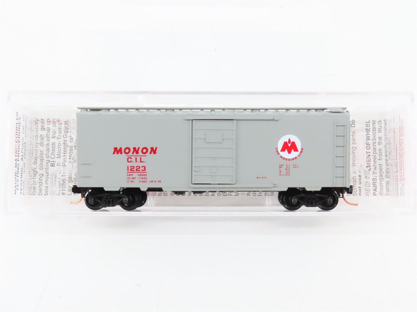 N Scale Micro-Trains MTL 20576 CIL Monon 40' Box Car 1223 RTR