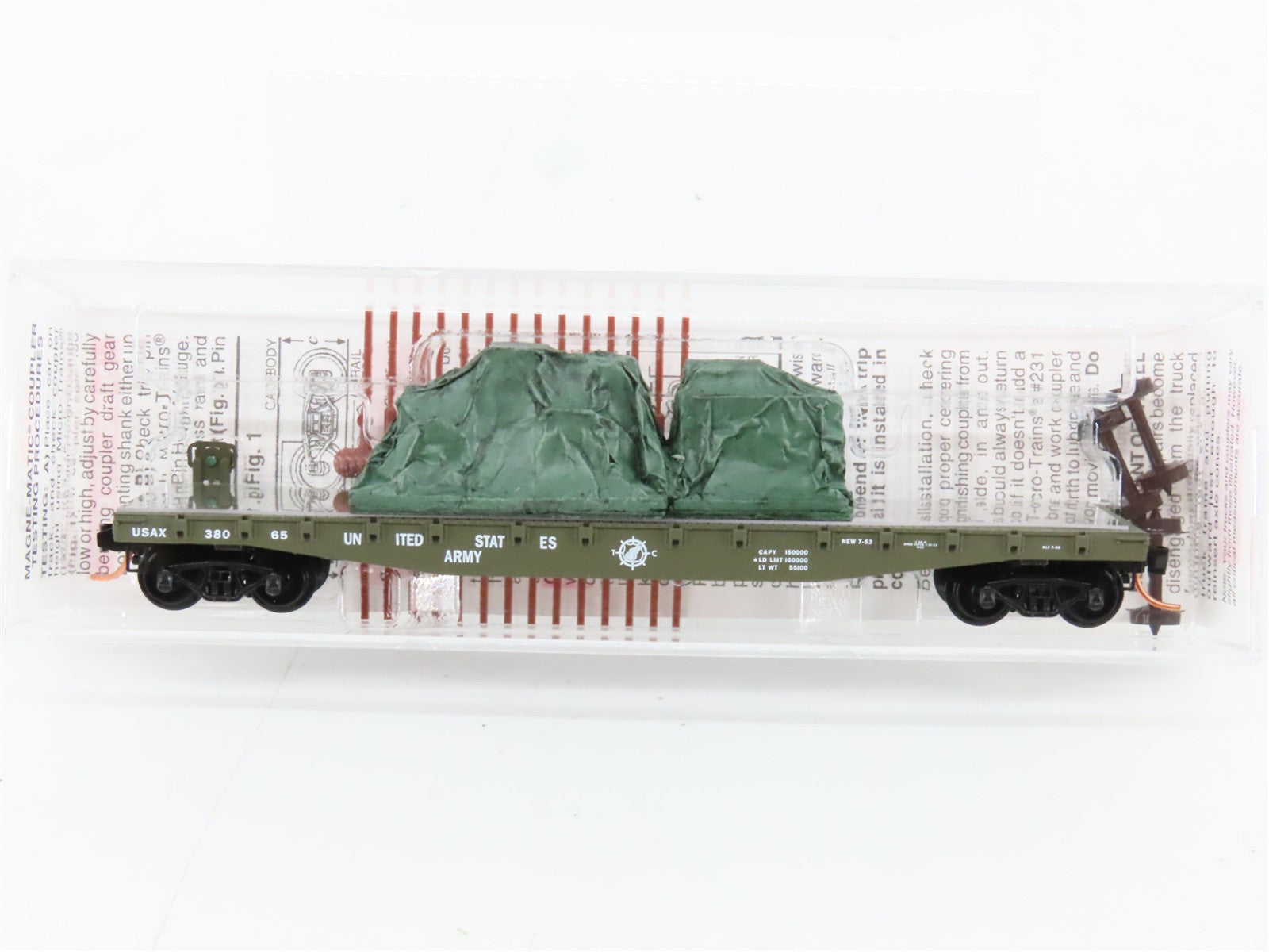 N Scale Micro-Trains MTL 45180 USAX United States Army 50' Flat Car 38065 RTR