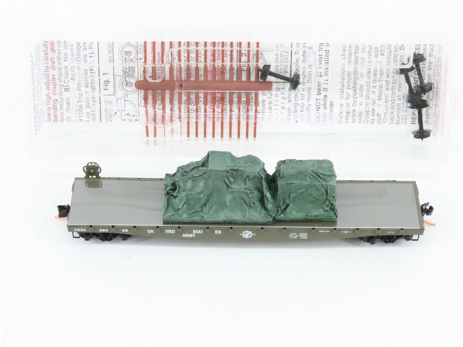 N Scale Micro-Trains MTL 45180 USAX United States Army 50' Flat Car 38065 RTR