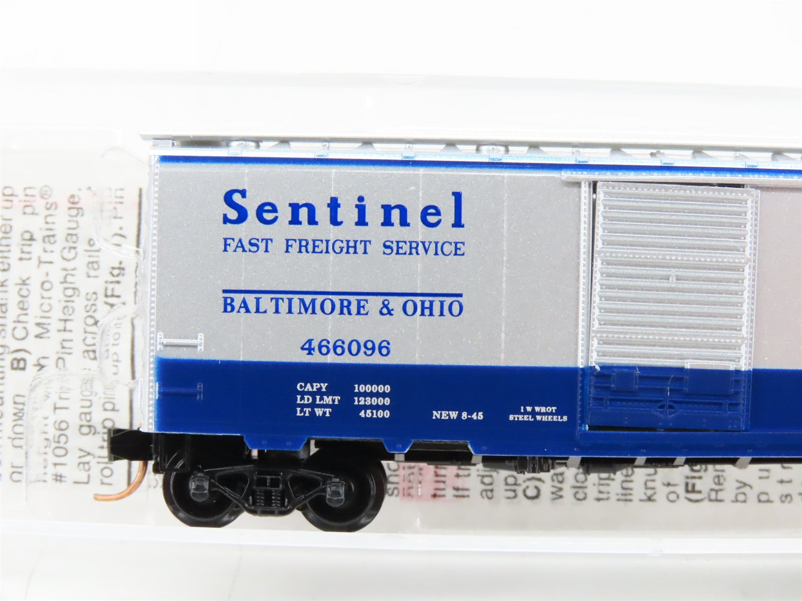 N Scale Micro-Trains MTL 20256 B&O Baltimore & Ohio 40' Box Car 466096 RTR