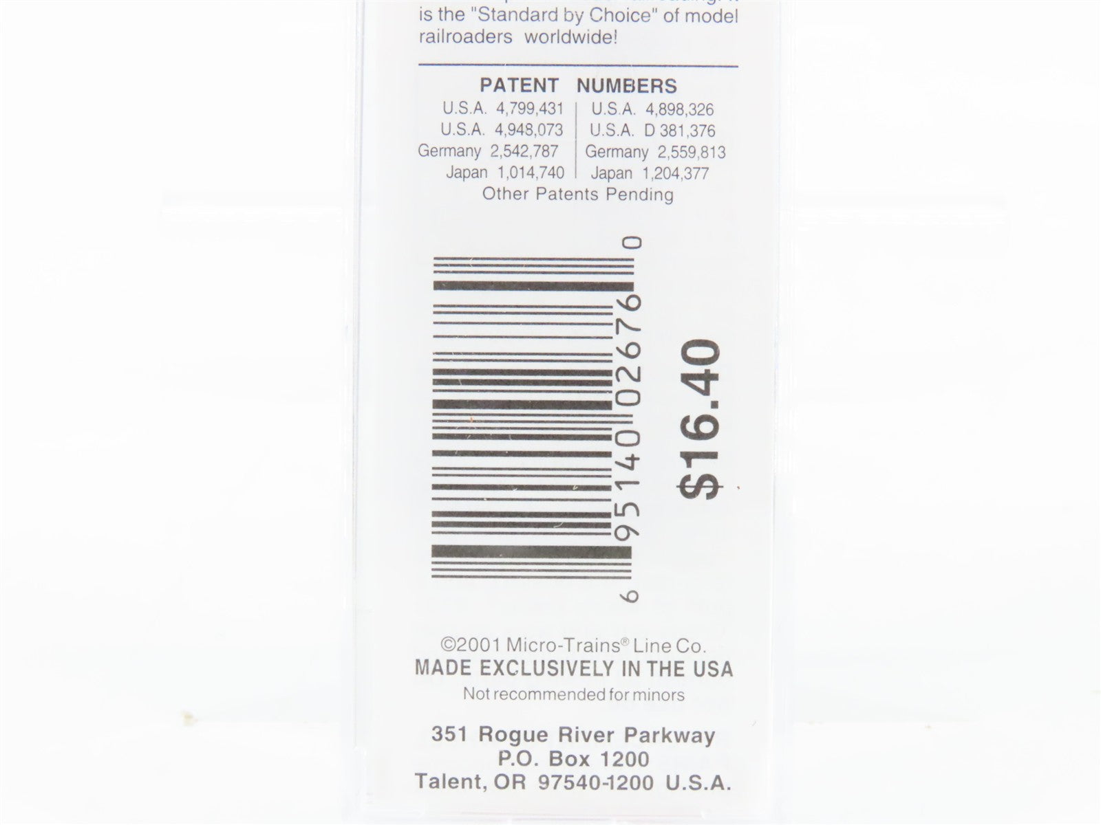 N Scale Micro-Trains MTL 20256 B&O Baltimore & Ohio 40' Box Car 466096 RTR