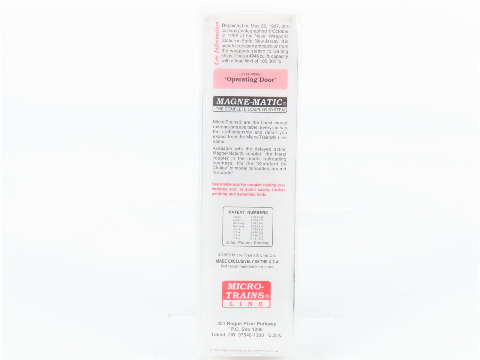 N Scale Micro-Trains MTL 77040 USN United States Navy 50' Box Car 61-05146 RTR