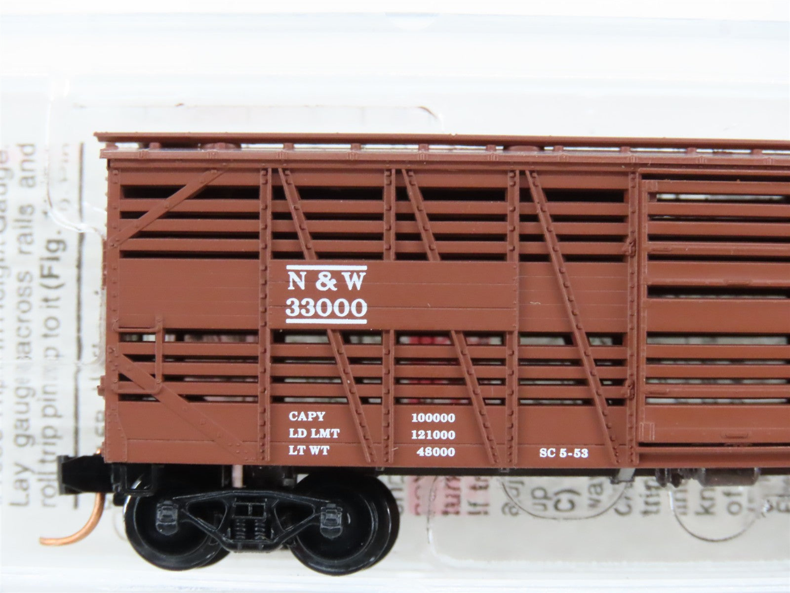 N Scale Micro-Trains MTL 35150 N&W Norfolk & Western 40' Stock/Cattle Car RTR
