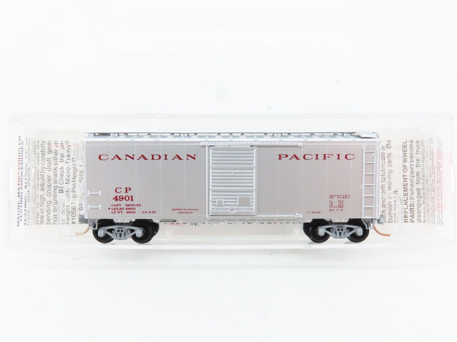 N Scale Micro-Trains MTL 20546 CP Canadian Pacific 40' Box Car 4901 RTR