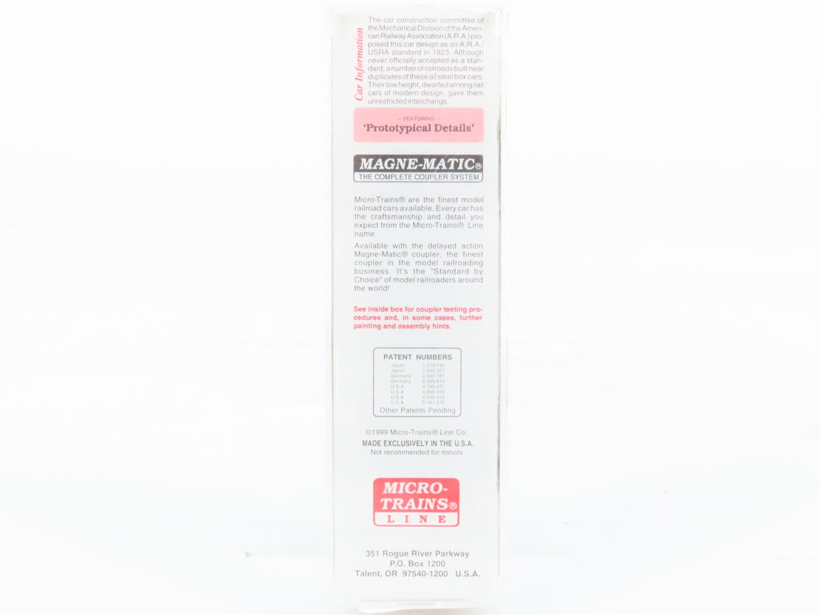 N Scale Micro-Trains MTL 120010 Reading 40' Box Car 101999 RTR