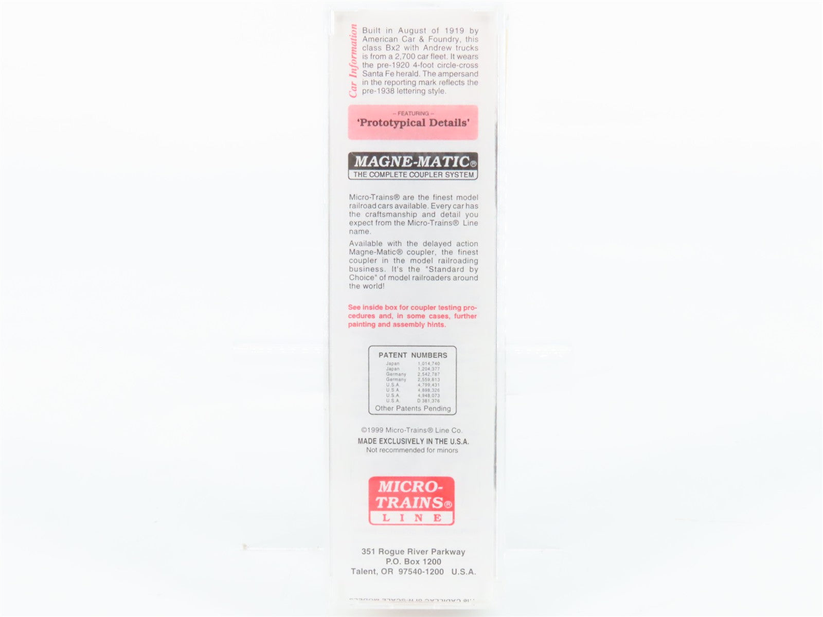 N Scale Micro-Trains MTL 39060 Santa Fe 40' Double-Sheathed Wood Box Car RTR