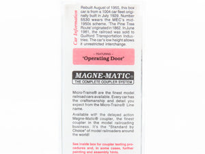 N Scale Micro-Trains MTL 120040 MEC Maine Central 40' Box Car 5530 RTR