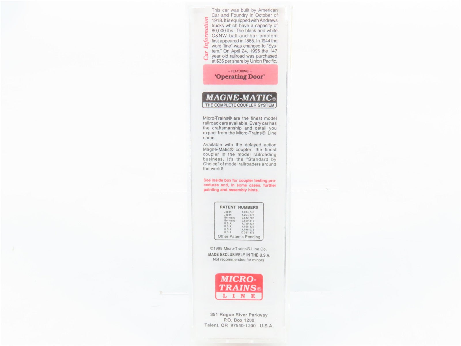 N Scale Micro-Trains MTL 39160 Chicago & North Western 40' Box Car RTR