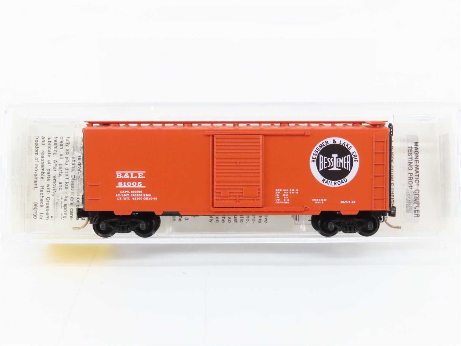 N Scale Micro-Trains MTL 20940 B.&L.E. Bessemer & Lake Erie 40' Box Car RTR
