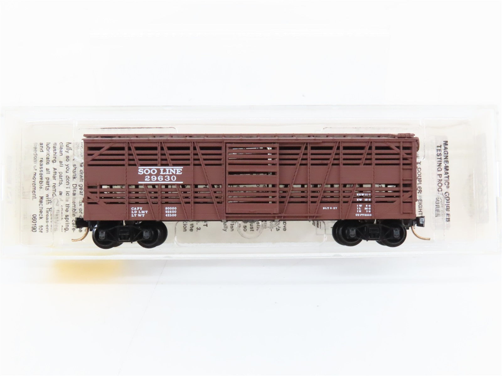 N Scale Micro-Trains MTL 35140 Soo Line 40' Stock/Cattle Car 29630 RTR