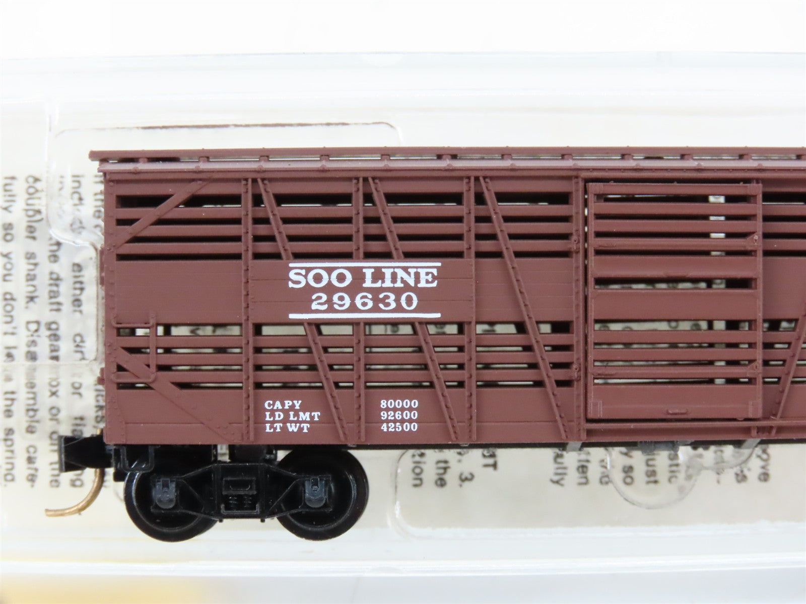 N Scale Micro-Trains MTL 35140 Soo Line 40' Stock/Cattle Car 29630 RTR