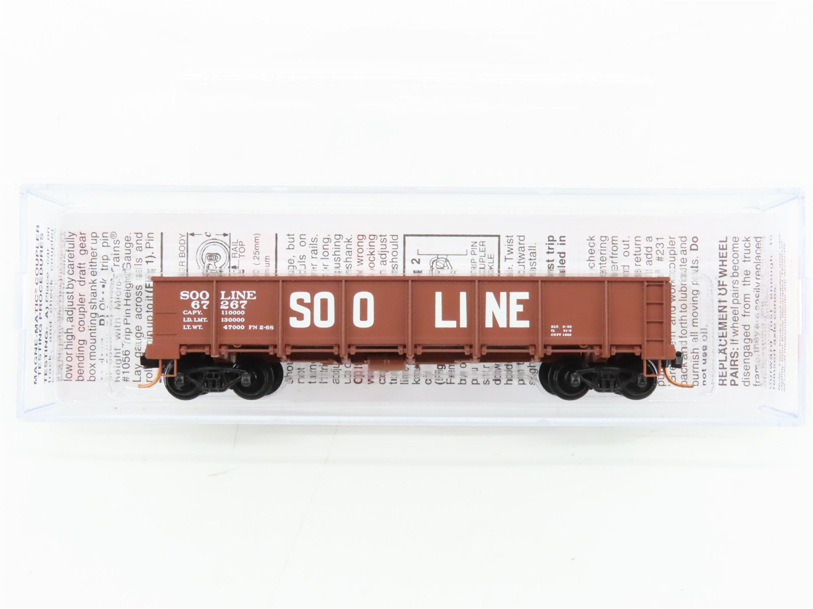 N Scale Micro-Trains MTL 08300020 Soo Line 40' GS Drop Bottom Gondola 67267 RTR