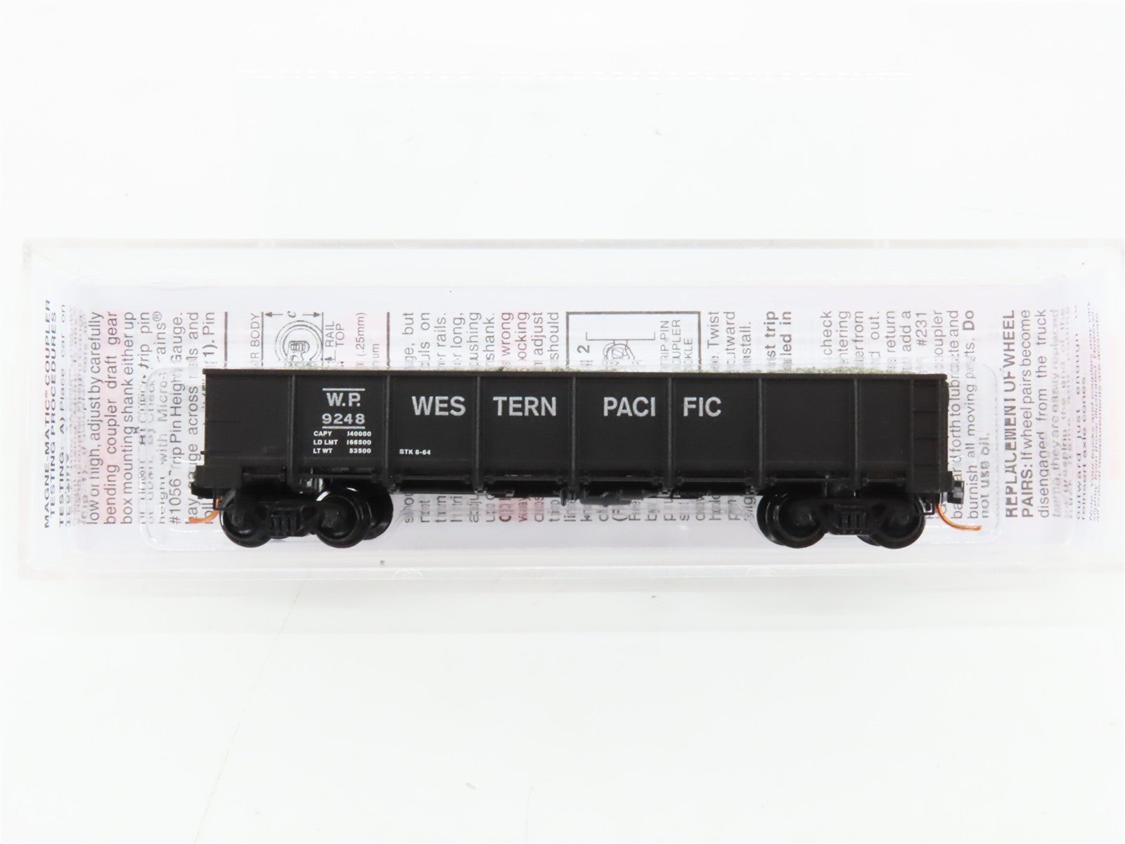 N Scale Micro-Trains MTL 08300031 WP Western Pacific 40' Gondola 9248 RTR