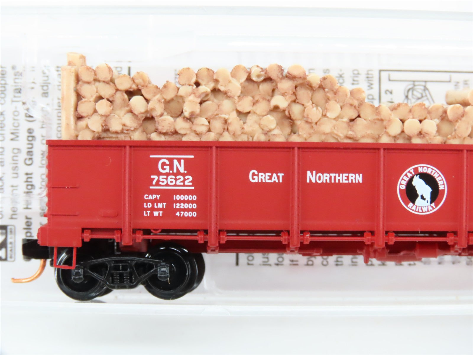 N Scale Micro-Trains MTL 08300052 GN Great Northern 40' Drop Bottom Gondola RTR