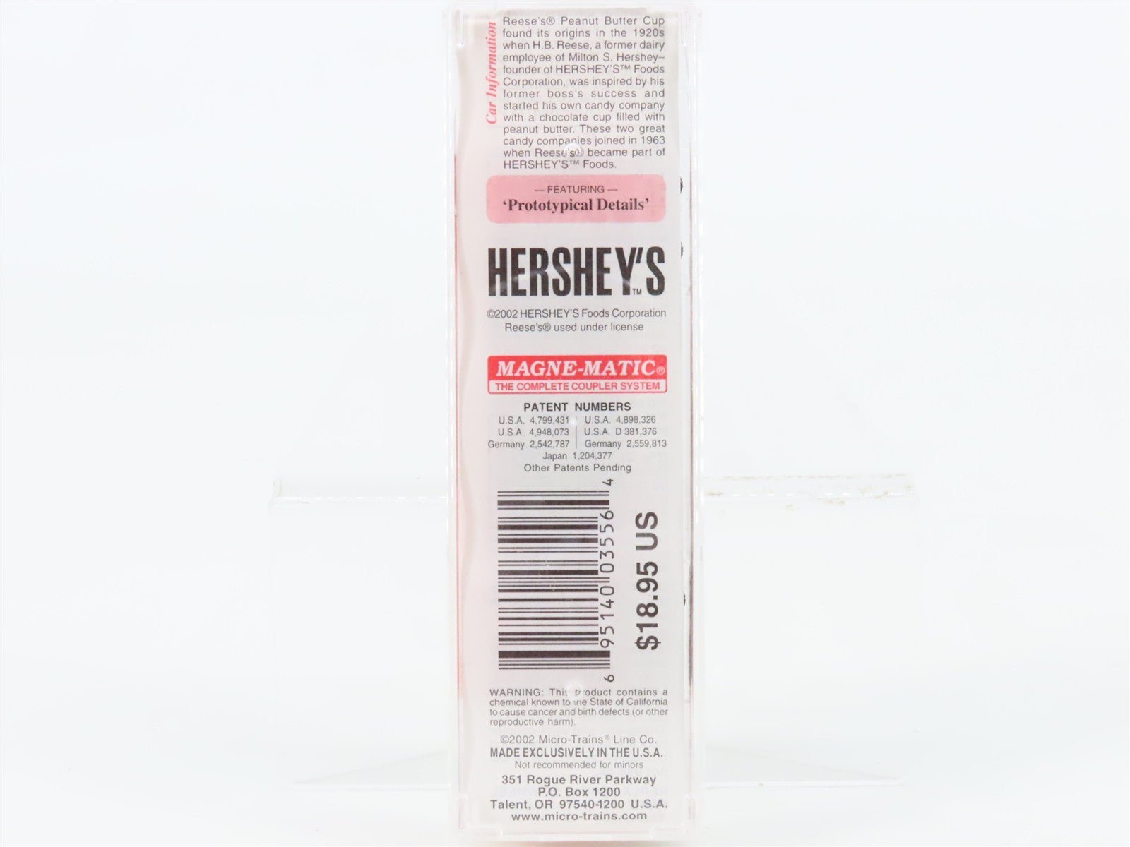 N Scale Micro-Trains MTL 21300 HFC Hershey's / Reese's 40' Box Car 7602