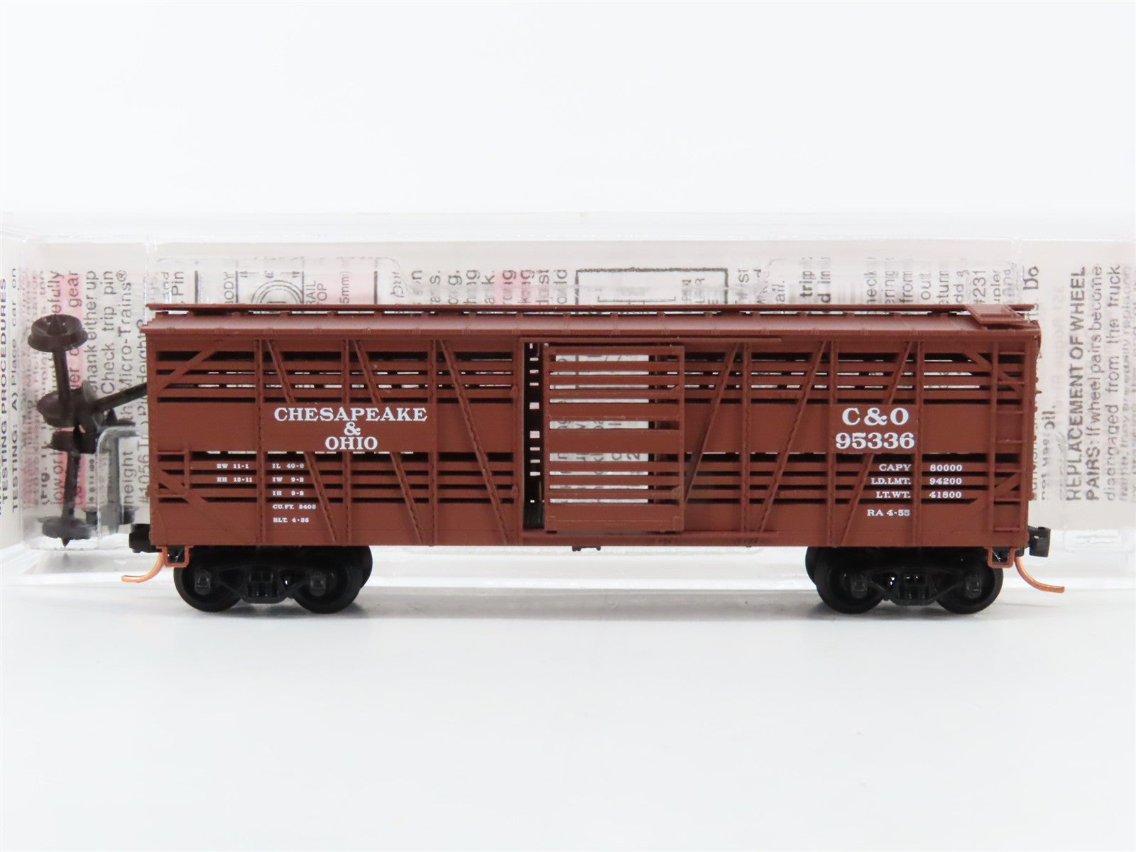 N Scale Micro-Trains MTL 35180 C&O Chesapeake & Ohio 40' Stock/Cattle Car 95336