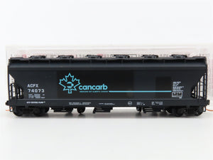 N Scale Micro-Trains MTL 93070 ACFX Cancarb 3-Bay Covered Hopper 74073