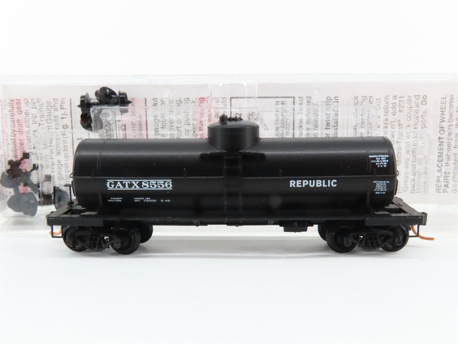 N Micro-Trains MTL 06500600 GATX Republic/Cumberland Single Dome Tank Car 8556