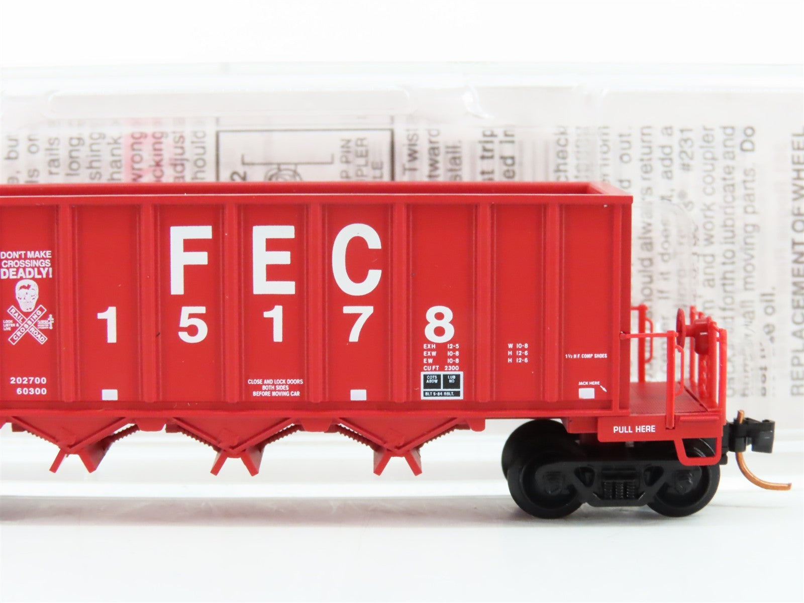 N Micro-Trains MTL 12500020 FEC Florida East Coast 3-Bay Ortner Hopper 15178