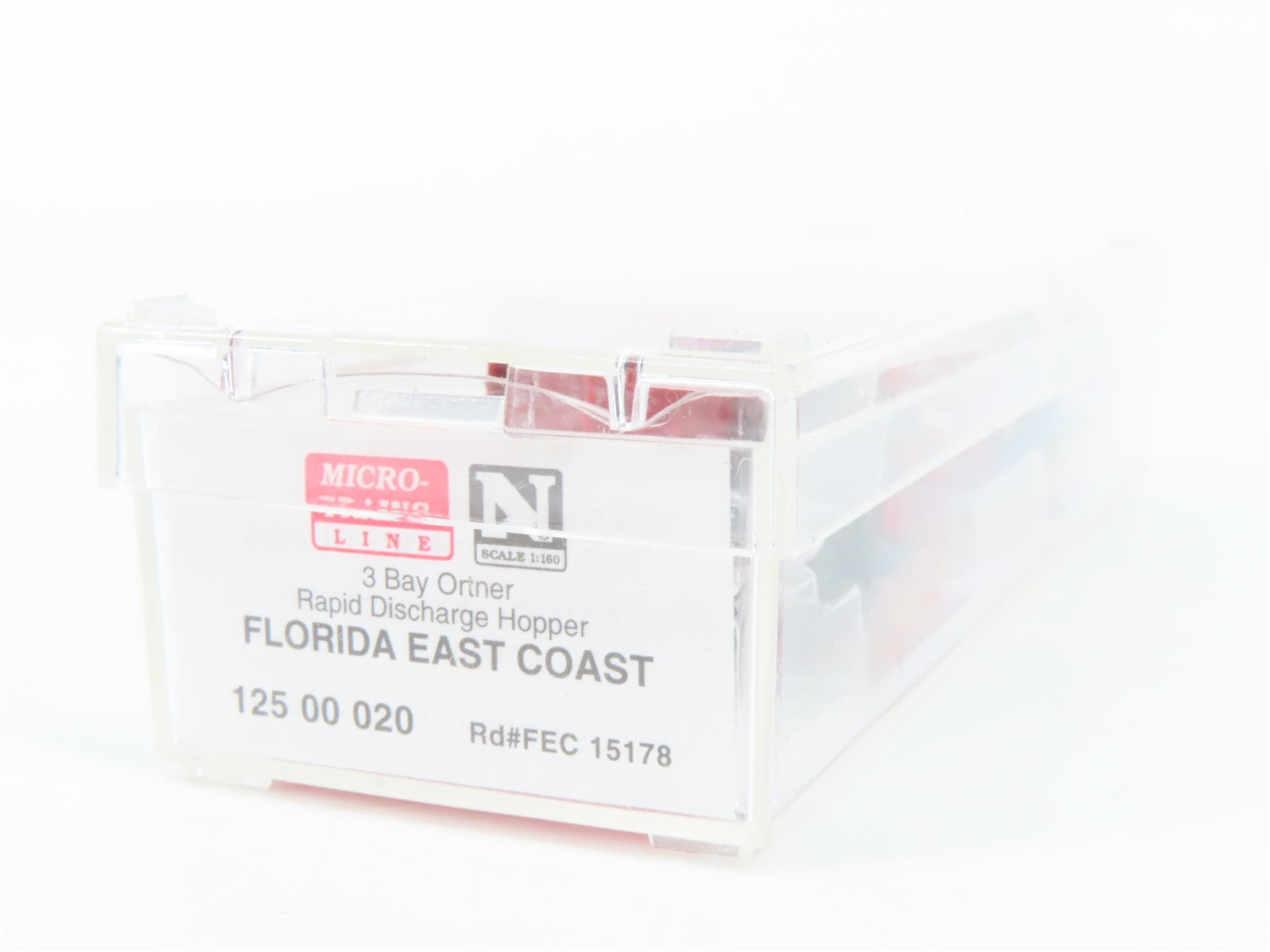 N Micro-Trains MTL 12500020 FEC Florida East Coast 3-Bay Ortner Hopper 15178