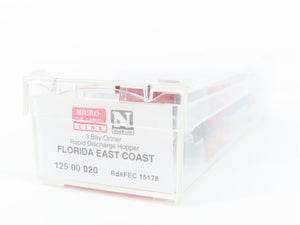 N Micro-Trains MTL 12500020 FEC Florida East Coast 3-Bay Ortner Hopper 15178