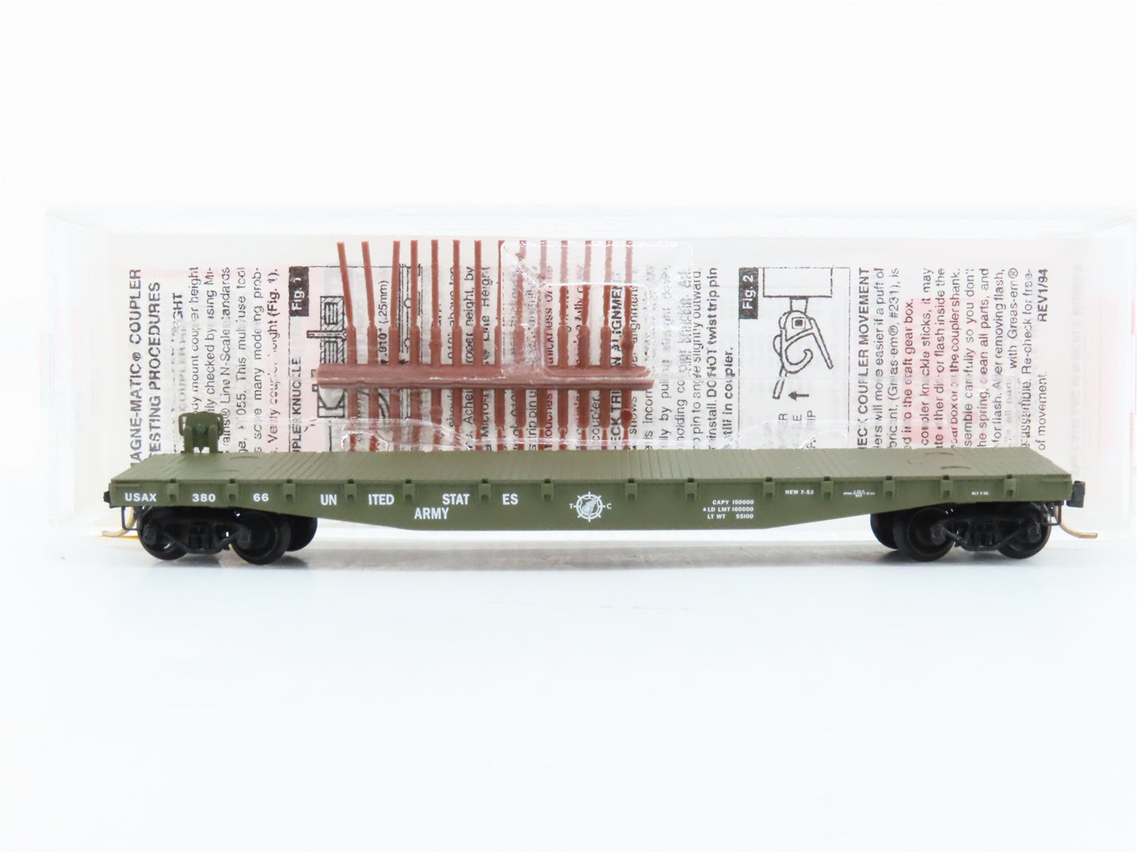 N Scale Micro-Trains MTL 45180 USAX U.S. Army 50' Fishbelly Flat Car 38066