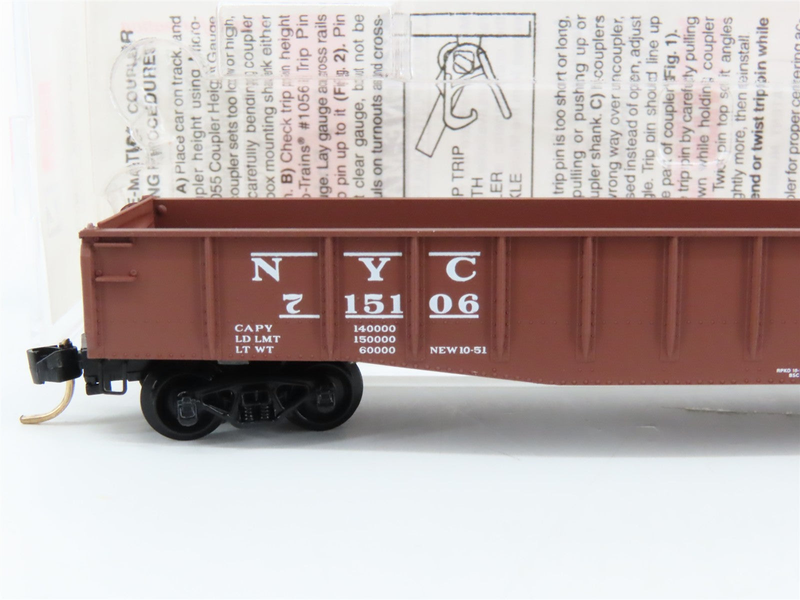 N Scale Micro-Trains MTL 46170 NYC New York Central 50' Gondola 715106