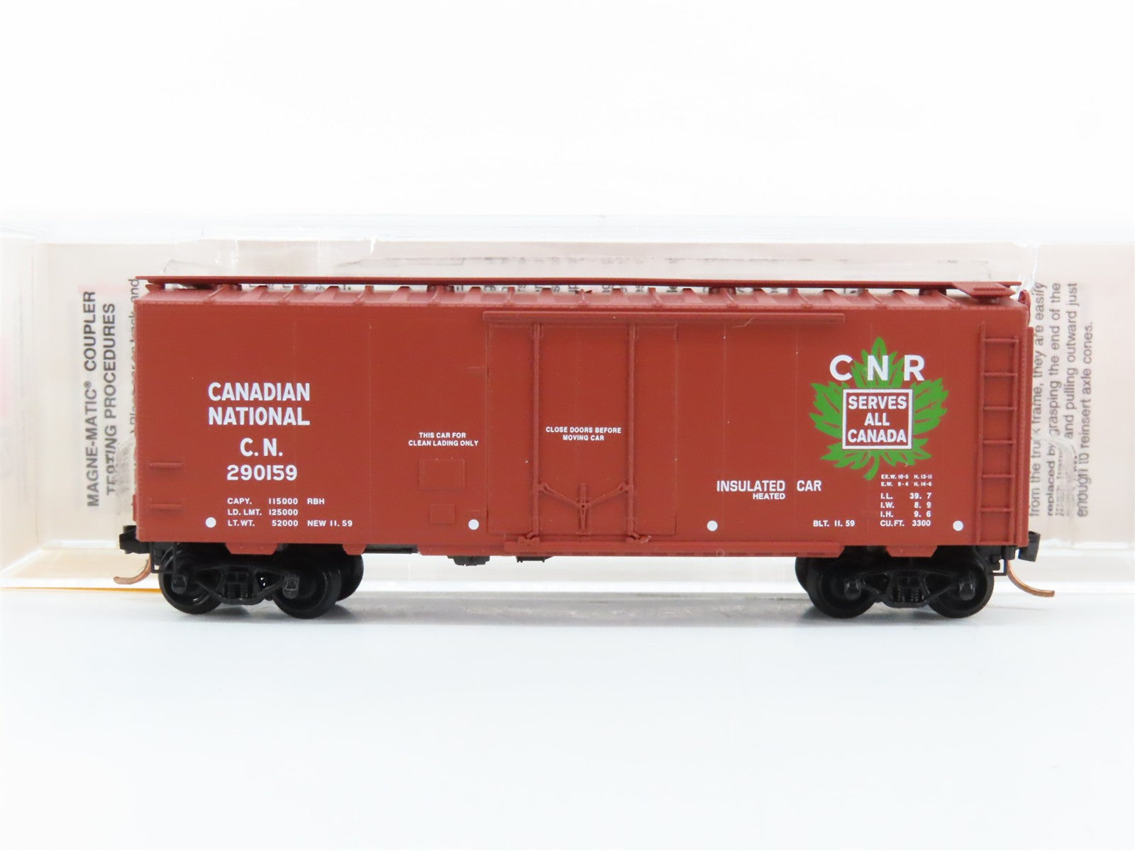 N Scale Micro-Trains MTL 21120 C.N. Canadian National 40' Box Car 290159